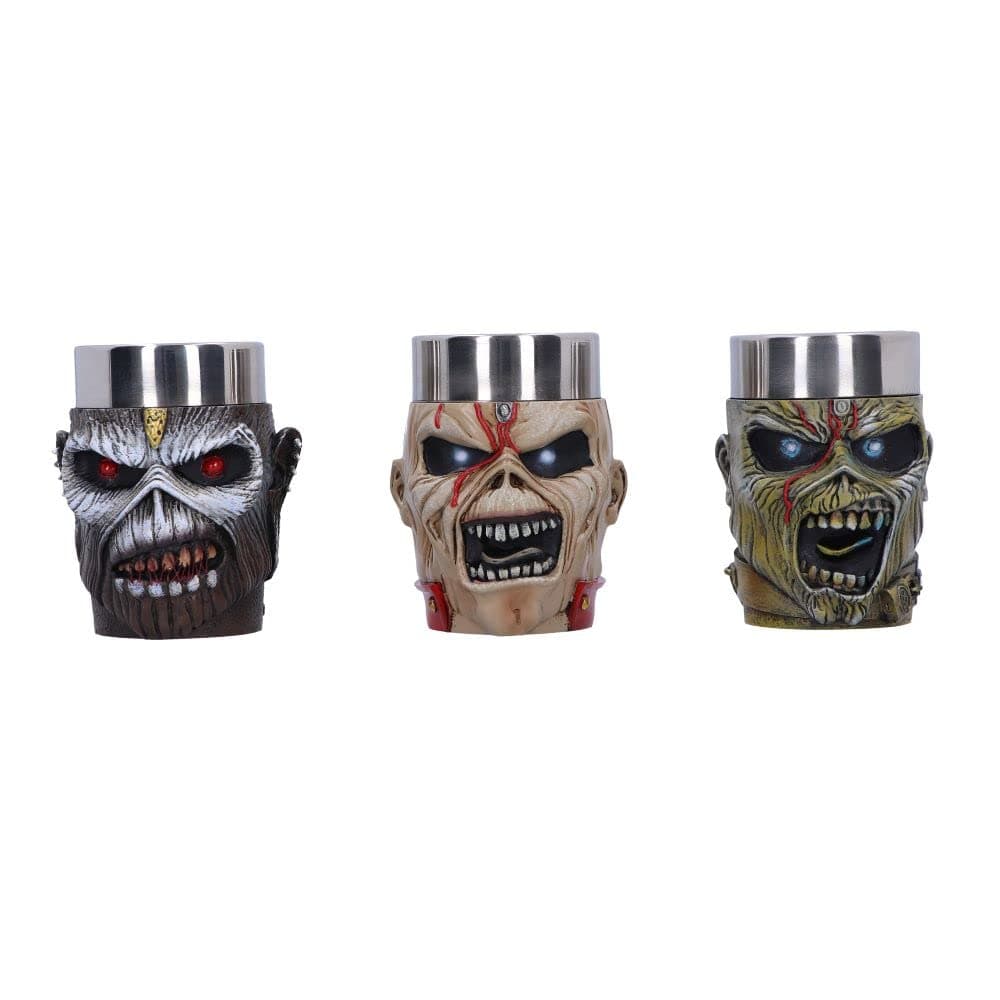 - Nemesis Now Shot Glass Collection Set of 3, Hand-Painted Rock Band Merchandise, Music Collectibles, Gifts for Heavy Metal Fans - Officially Licensed Iron Maiden