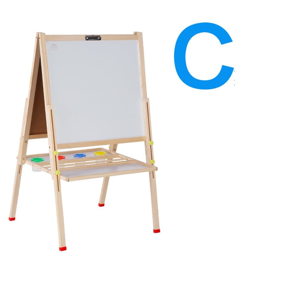 QFFL Easel Solid Wood Children's Drawing Board Bracket Double-sided Magnetic Blackboard Sketchpad Sketchpad (Color : C)