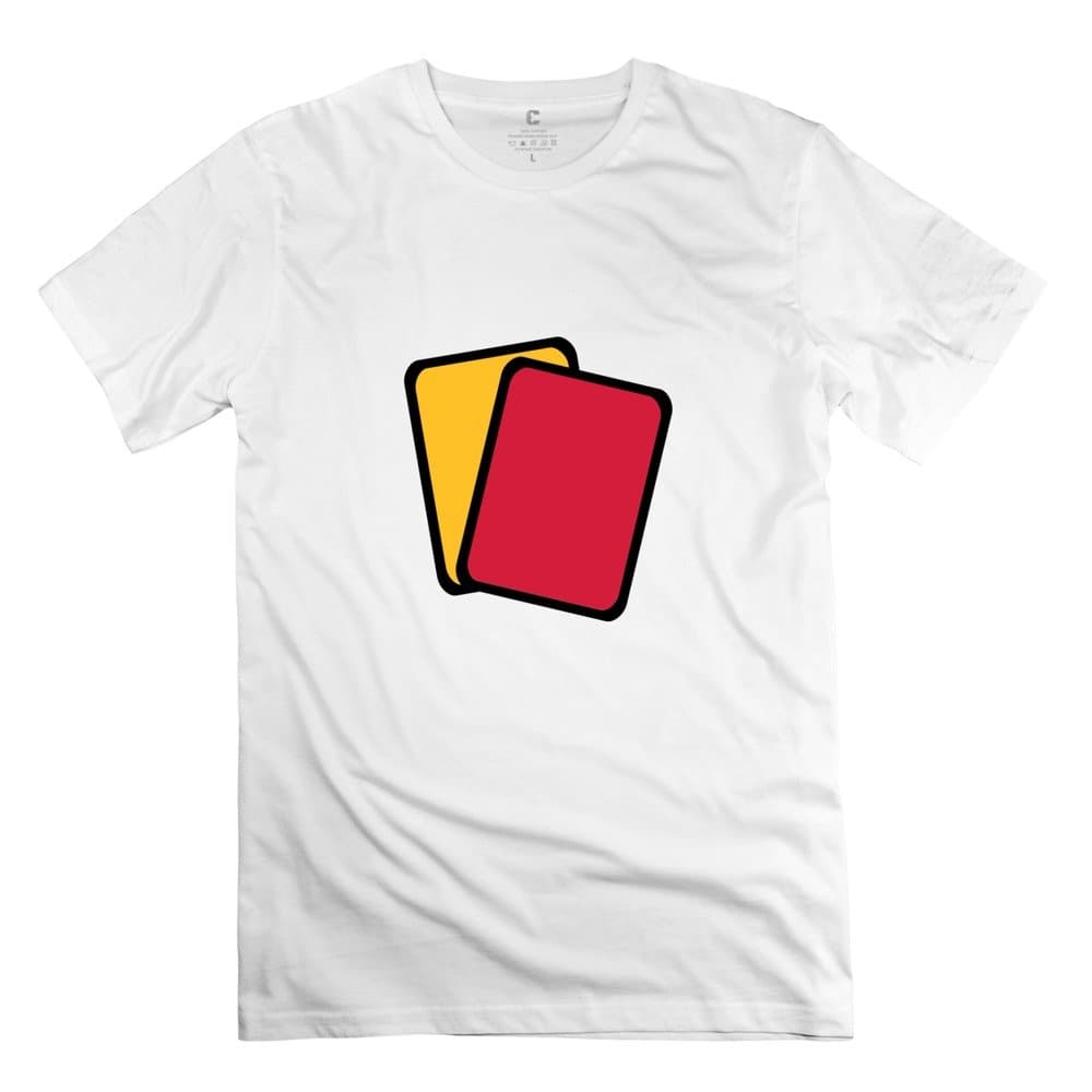 Yongth Men's Red Yellow Card 100% Cotton T-Shirt