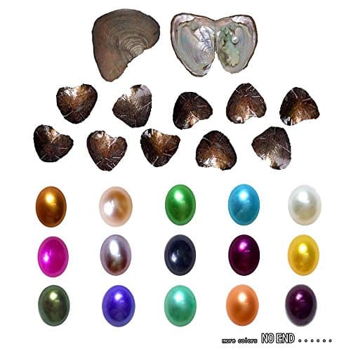 2017 Fashion 7-8mm Oysters with Large Oval Pearl Inside Birthday Gifts (Random Color 10 PCS) (7-8mm)