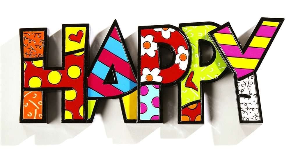 GiftcraftRomero Britto Happy Letters Word Pop Art Figurine