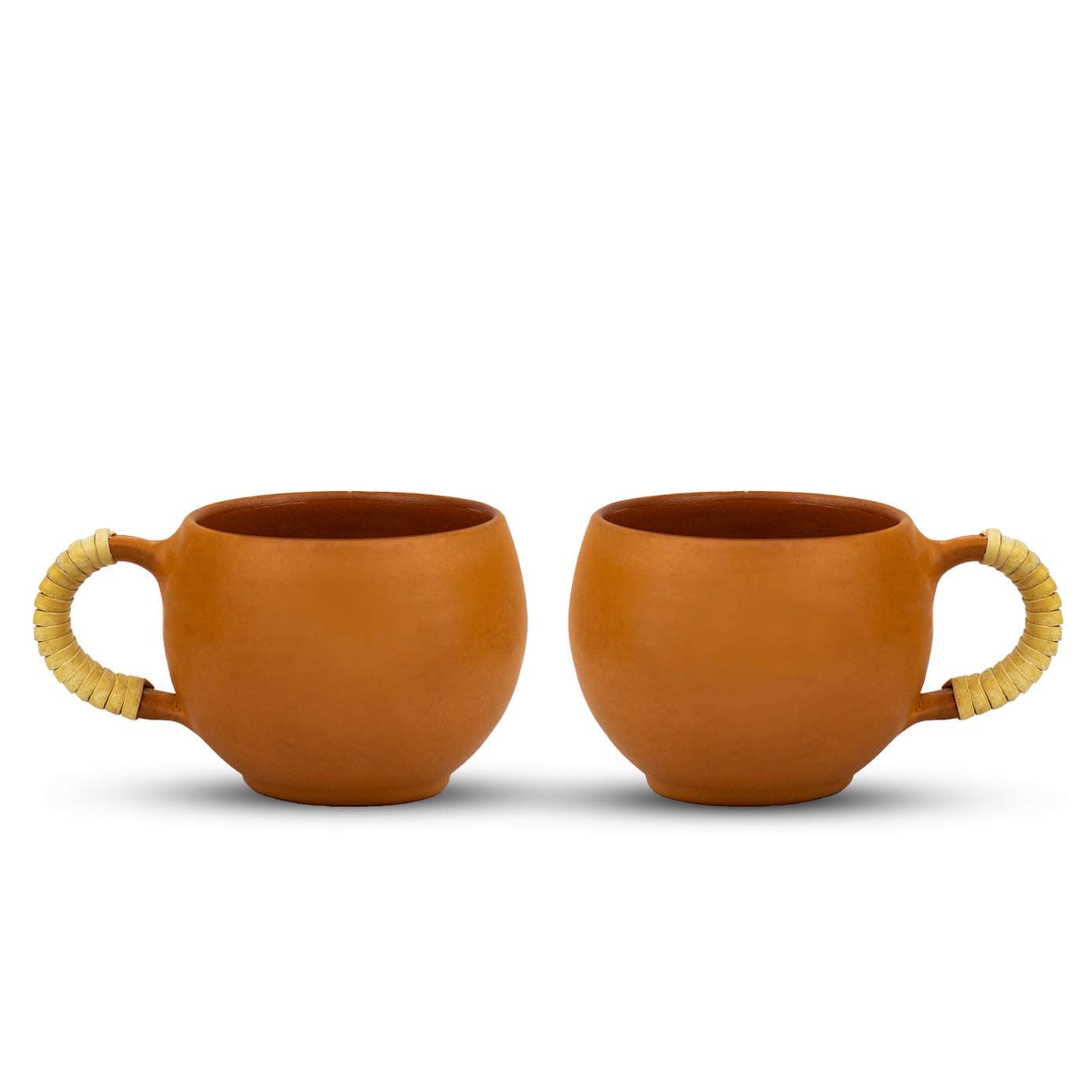 Rare Planet Hand Made Traditional Beautiful Design Terracotta Chai & Tea Cup Set for Home (Set of 2, Multicolor)