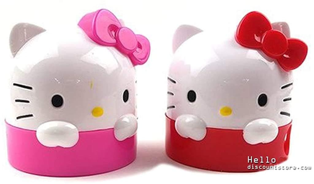 Sanrio Hello Kitty Character Pencil Sharpener School Supply Stationary : Pink or Red (1pc) (Red)