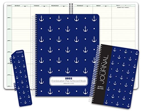 Combination Plan and Record Book: One efficient 8-1/2" x 11" Book for Lesson Plans and Grades Combines W101 and R1010 (PR7-10) (+) Bonus Clip-in Bookmark (+) 5.5" x 8.5" Bonus Journal (Anchor)