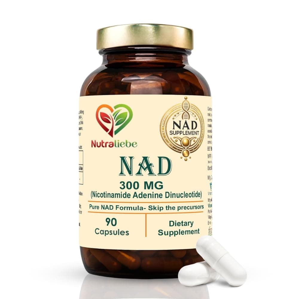 NAD (Nicotinamide Adenine Dinucleotide) Pure 300mg - Cellular Energy and Repair Formula, 90 Capsules