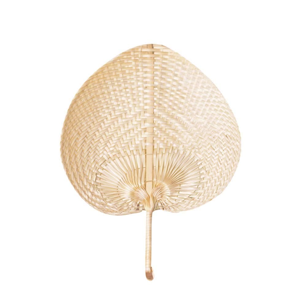 Forart Natural Raffia Hand Fans Hand-Made Exquisite Palm Fan, Handmade Raffia Fans, Wedding Favor Fans Favor for Wedding, Camping, Home Decoration