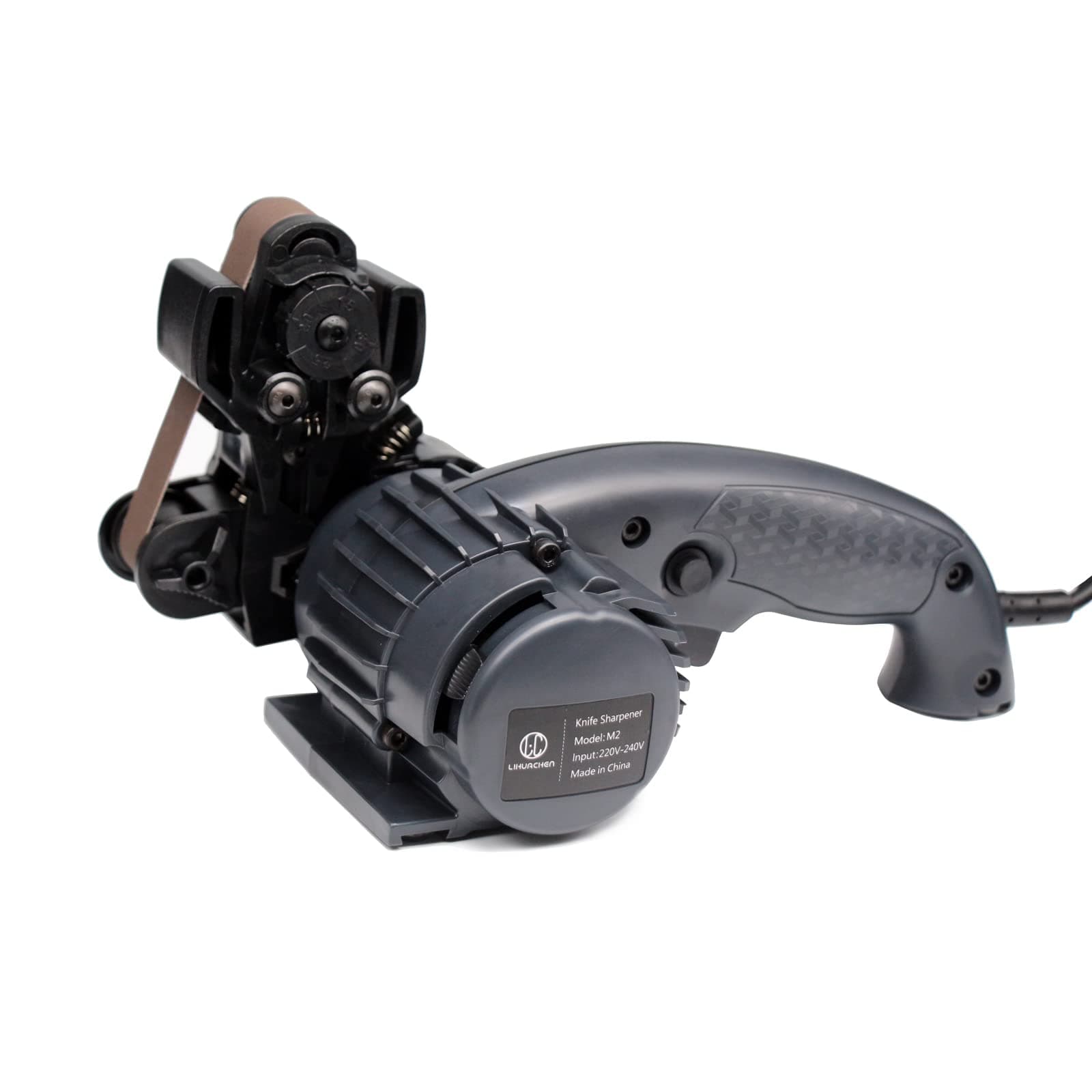 M2 Electric Knife Sharpener Professional Knife Sharpener Whetstone Knife Sharpener Tungsten Steel Knife Sharpener Tool (UK Plug) Black