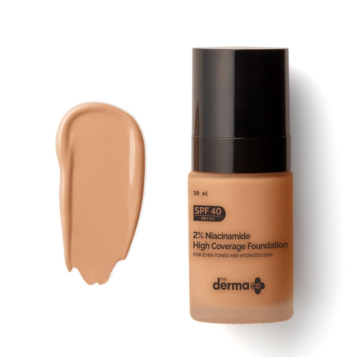 2% Niacinamide High Coverage Matte Finish Foundation With 1% Hyaluronic Acid & Spf 40 Pa+++ For 12 Hour Long Stay & Oil Control - 05 Peach, For All Skin Type
