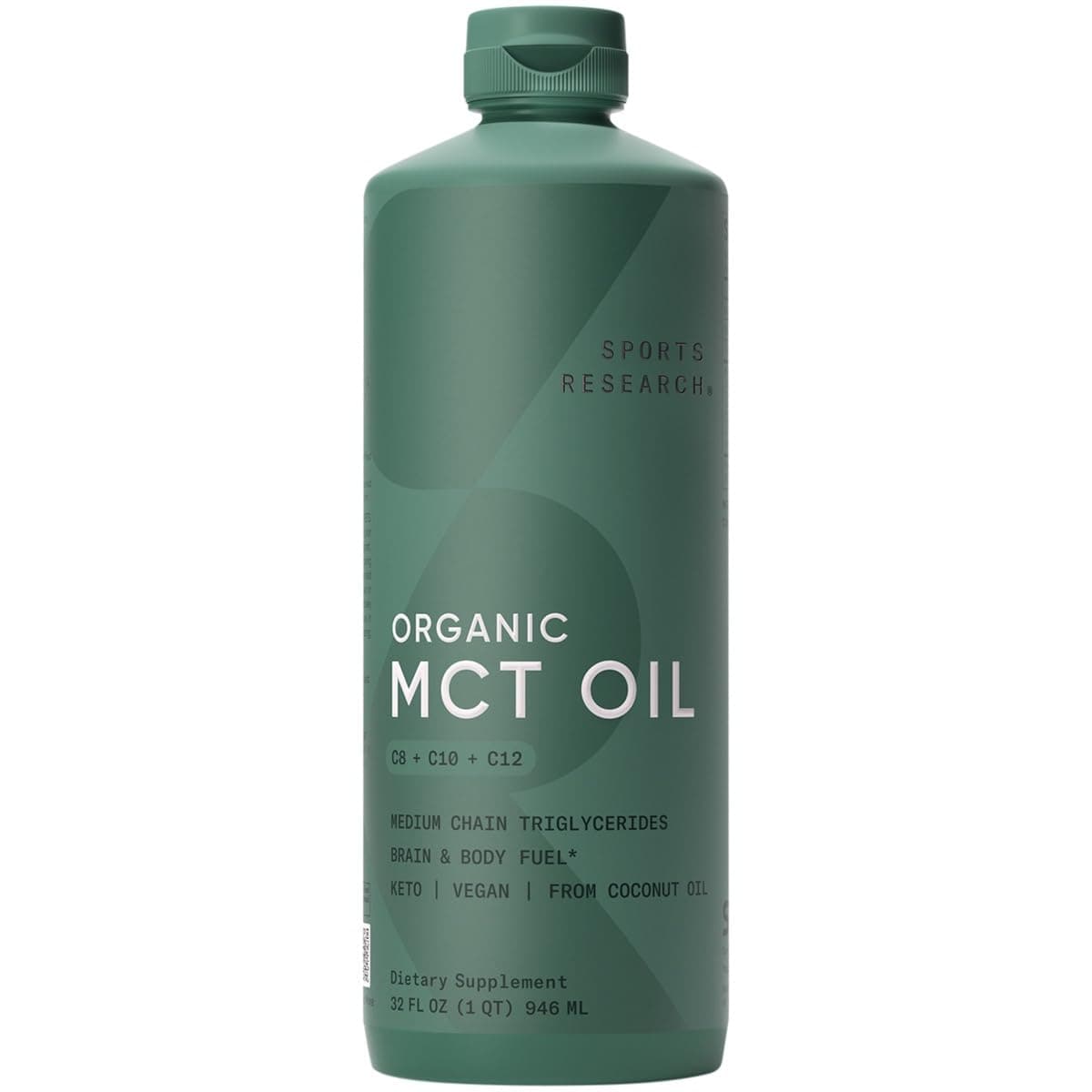 Organic MCT Oil - Keto & Vegan MCTs C8, C10, C12 from Coconuts - Fatty Acid Brain & Body Fuel, Non-GMO & Gluten Free - Flavorless Oil, Perfect in Coffee, Tea & Protein Shakes - 32 oz