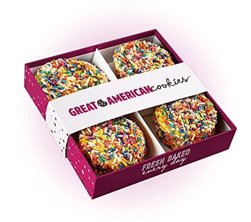Great American Cookies - 12 Fresh Baked Birthday Cake Cookies - Baked Daily, Hand Scooped and Never Frozen - Great for birthday, graduation, parties, or special events