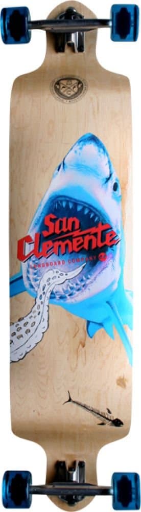 San Celemente Drop-Down Shark Racer Complete Longboard - 9.63x41.25