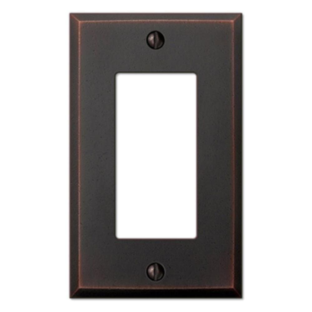 Amerelle Manhattan Single Rocker Cast Metal Wallplate in Aged Bronze