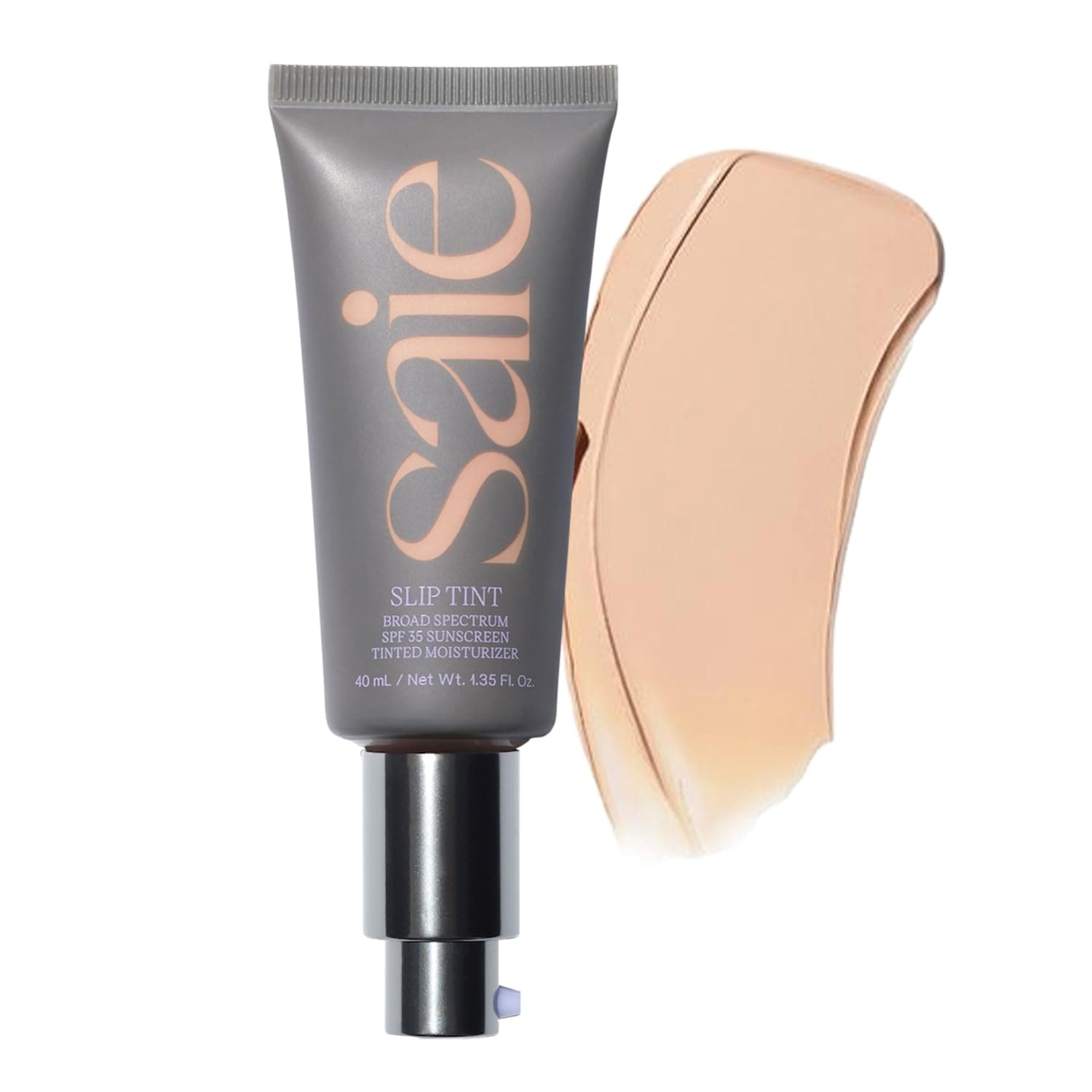 Saie Slip Tint SPF 35 Tinted Moisturizer - Light Coverage Moisturizer + Broad Spectrum Zinc Oxide Sunscreen with Hydrating Hyaluronic Acid - Shade Three (1.35 oz)