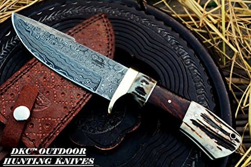 DKC-716 Banchee Fixed Blade Knife Damascus 440c Stainless Steel Hunting Bowie Knife 11.5 oz 10" Long 5" Blade