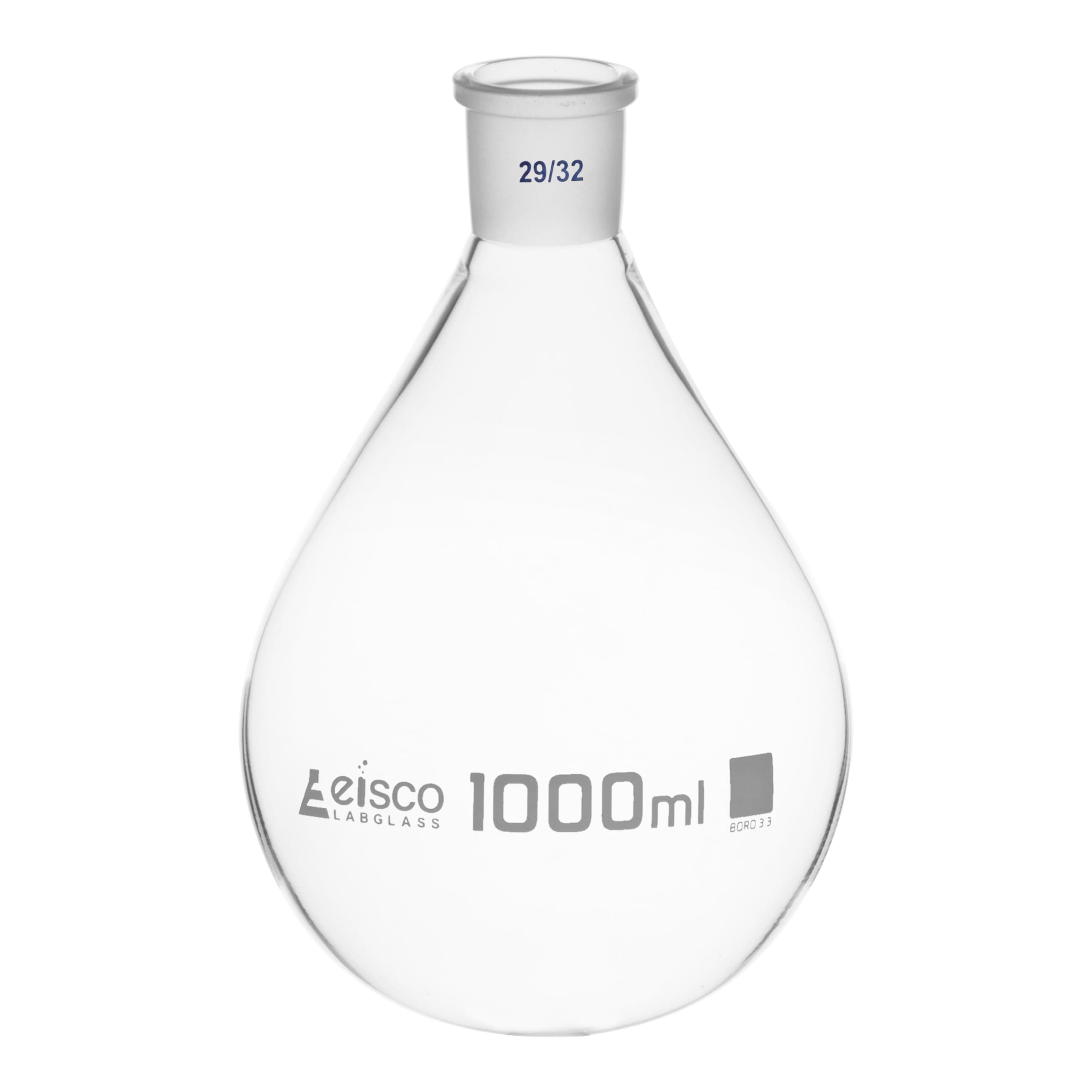 Eisco Labs 蒸発フラスコ 1000ml 29/32 交換可能なジョイント ホウケイ酸ガラス