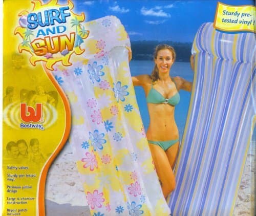 Sturdy 4 Chamber Inflatable Pool Deluxe Air Mat - XLarge 72" x35 inches