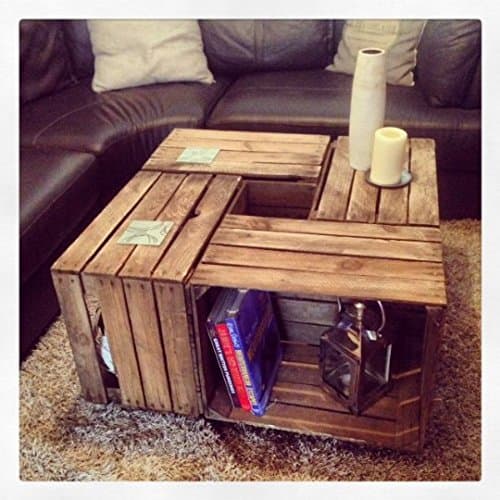 JB Wood Designs Wooden crate coffee table - Rustic vintage apple crates