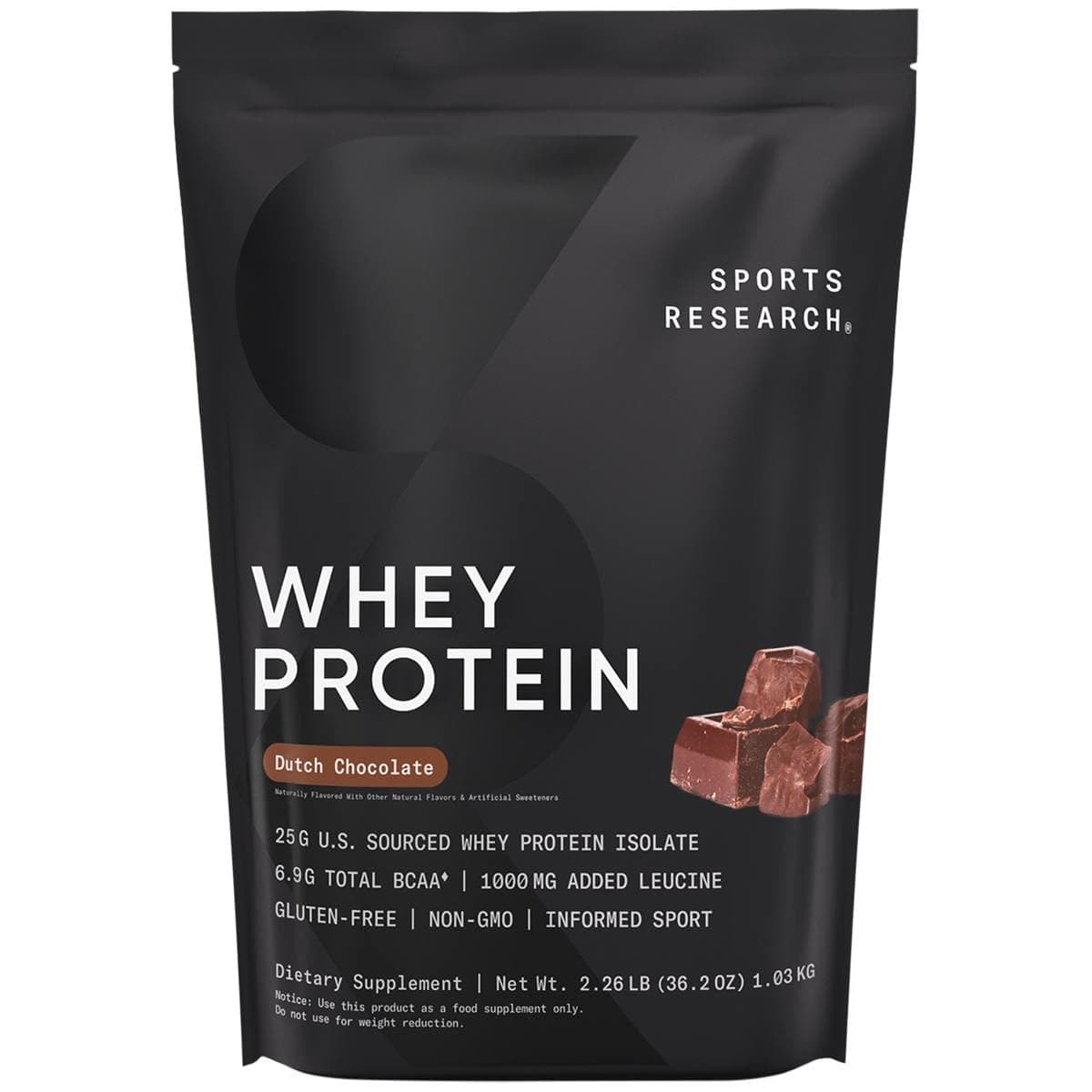 Whey Protein Isolate - Sports Nutrition Protein Powder 25g per Serving - 2.27lb Bag Whey Protein - Dutch Chocolate Bulk Protein Powder, 25 Servings