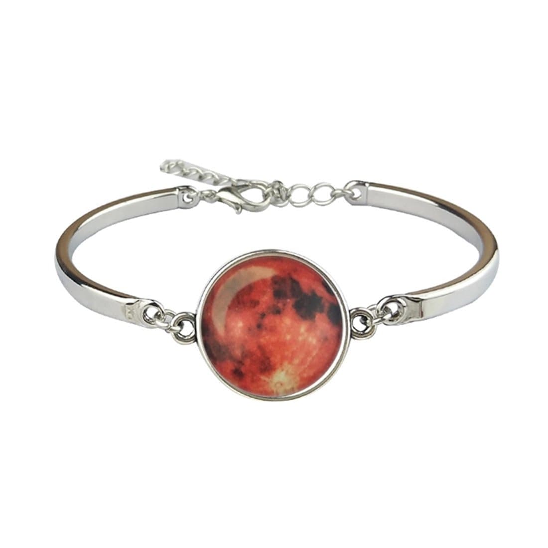Hanigbibi Planet Glow Bracelet Star Planet Glass Bangles Glow in the Dark Red Moon Bracelets