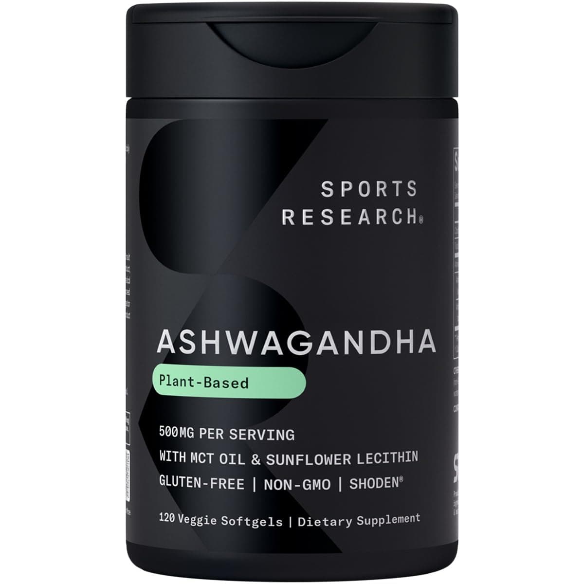 Sports Research® Ashwagandha Softgels with Coconut MCT Oil - Natural Ayurvedic Adaptogen Made with Shoden® Ashwa for Relaxation, Calm & Sleep Support - Gluten Free & Vegan Friendly - 120 Count