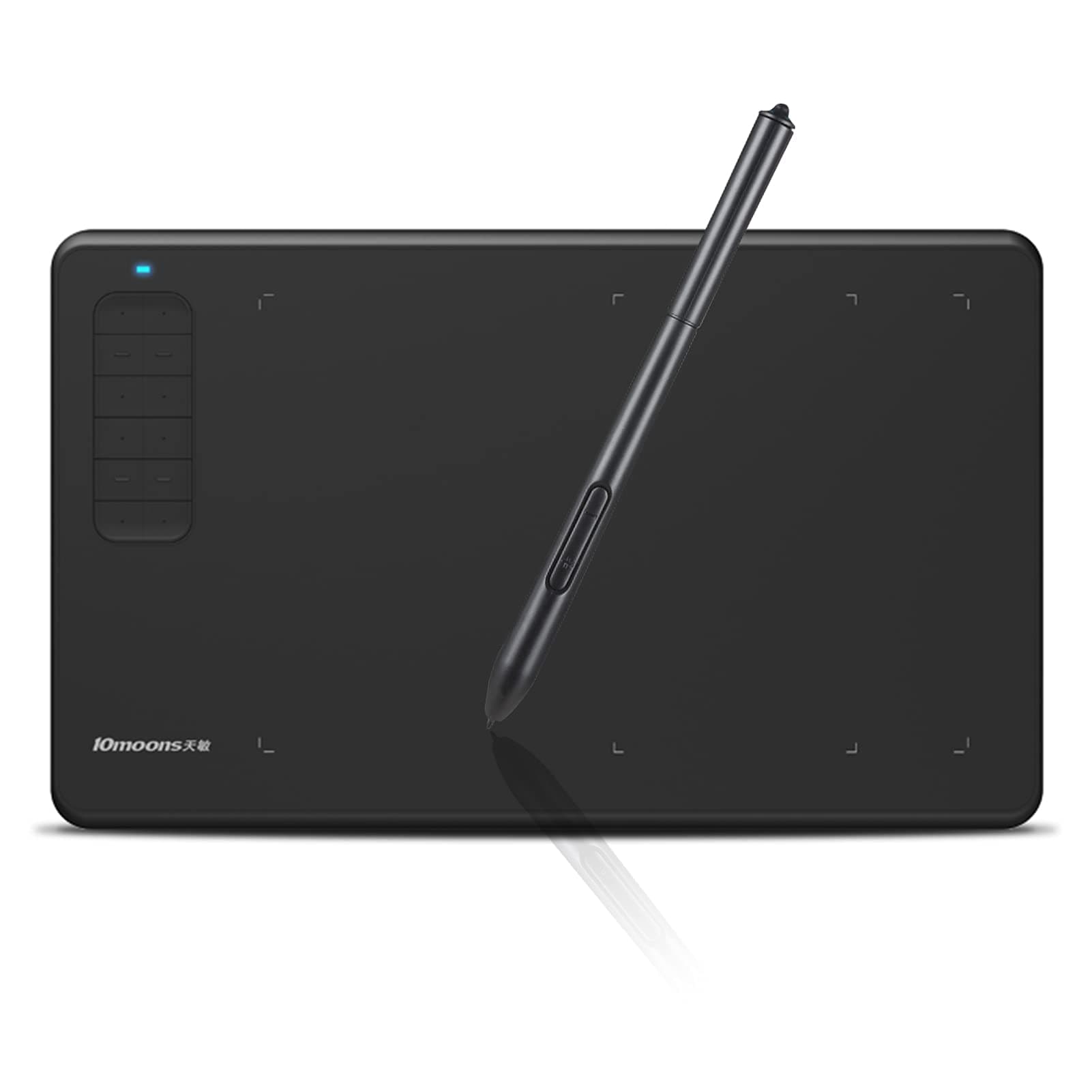 Decdeal 10moons G12 Graphics Drawing Tablet Ultralight Digital Art Creation Sketch 9.45 x 6 Inches with Battery-Free Stylus 8 Pen Nibs 8192 Levels Pressure 12 Express Keys