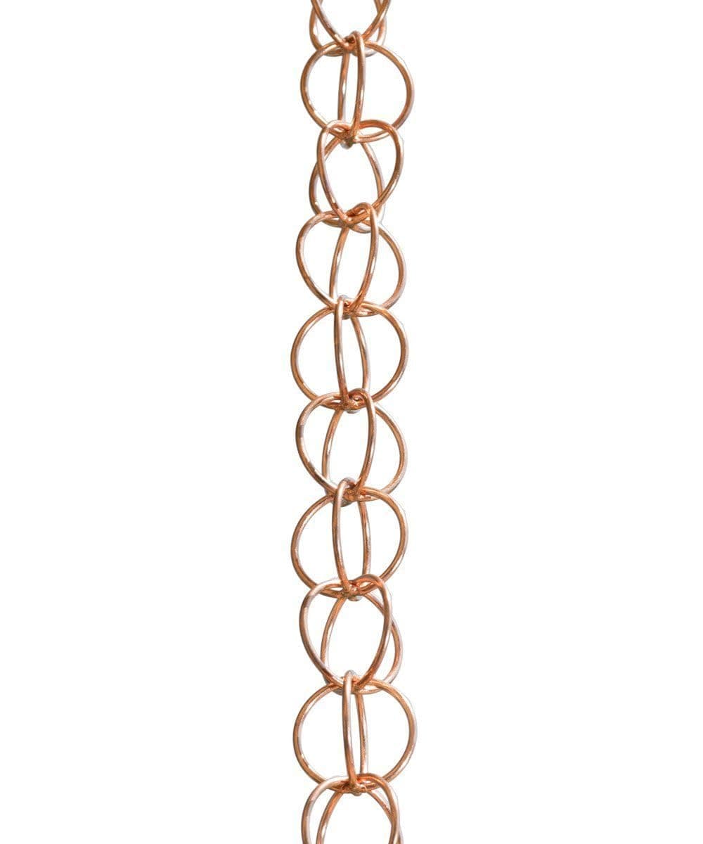 Pure Copper Ring Rain Chains for Gutters – 8.5 ft Decorative Rainchain Outdoor Durable Heavy Duty Gutter Chain Downspout Replacement, Modern Rainchains for Outside