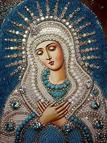 THF Mother Mary 5d DIY Diamond Painting Rhinestones Pattern Mosaics Icons Cross Stitch Sets for Embroidery Kits Needlework Crafts 30X40CM