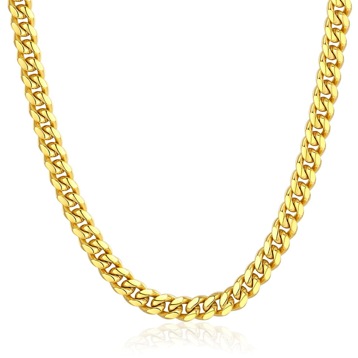ChainsPro Chunky Miami Cuban Link Chains for Men,Stainless Steel Cuban Chain Necklace,4.8/6/10/14mm Width,No Tarnish& Thick Hip Hop Jewelry,18-30 inch Length, Black/Gold Plated/Silver,Send Gift Box