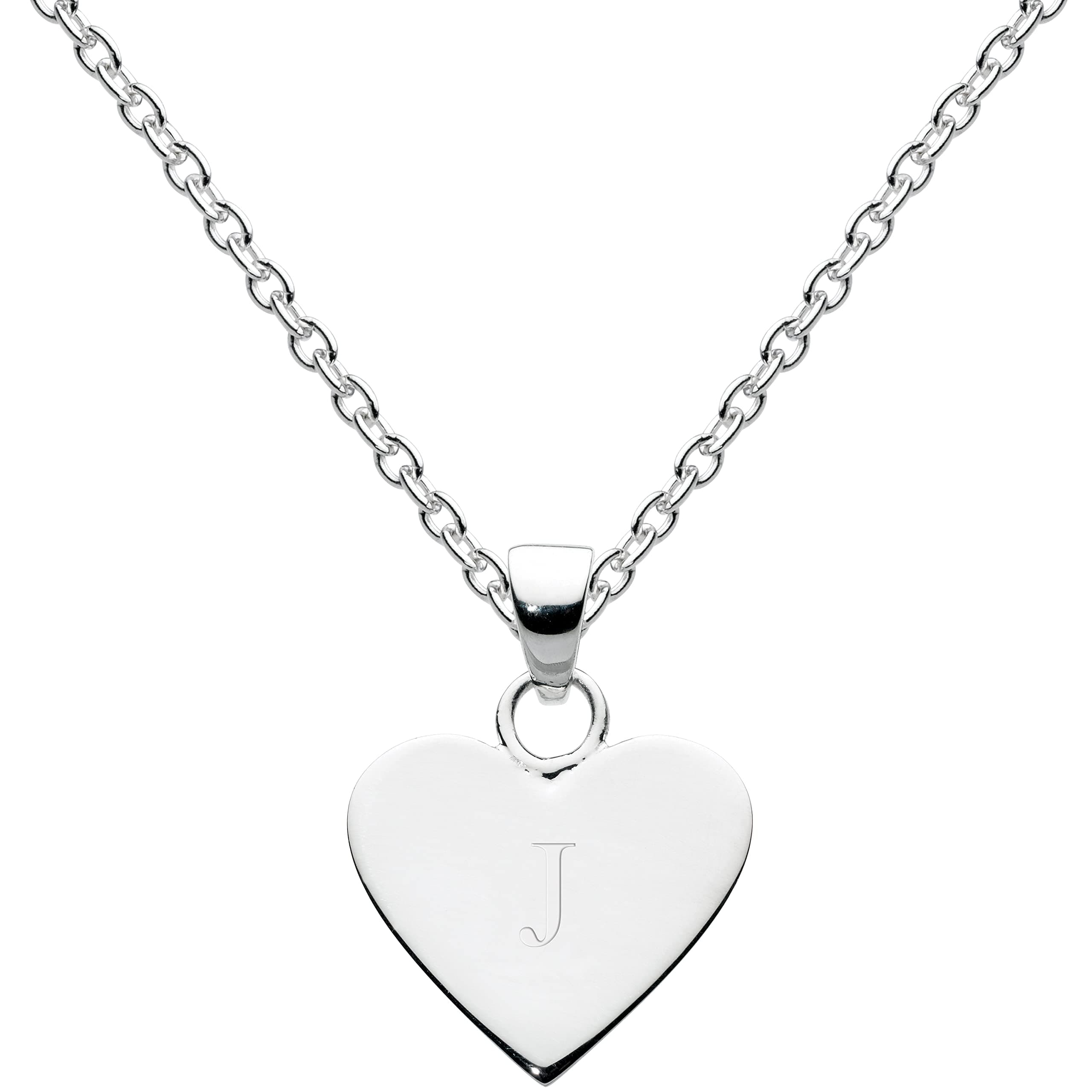 DewSterling Silver Heart Initial Necklace