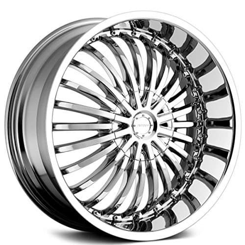 20" Inch Strada Spina Chrome Wheels Rims Only | Set of 4 | Includes Free Wheel Club LA T-Shirt | Fits Audi Mercedes BMW Infiniti Dodge Cadillac Chevy Ford Lexus Nissan Hyundai