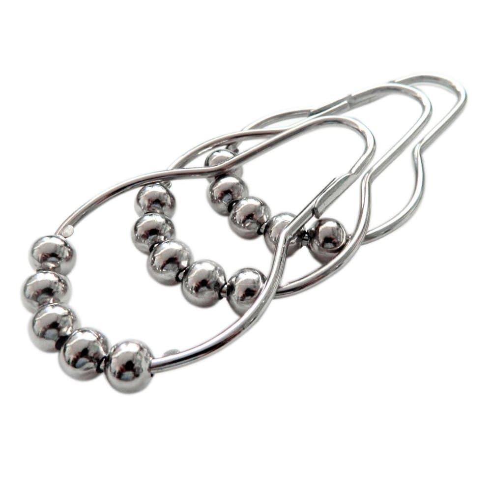 Shower Curtain Hooks - 100% Stainless Steel, Polished Nickel, Set of 12 Rings