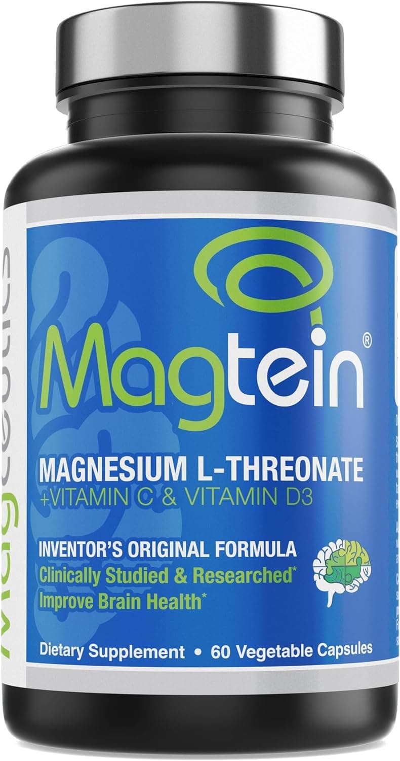 Magnesium L-Threonate, Improve Brain Health, Memory, Cognition, Stress Relief and Sleep Quality - 60 Veg Capsules (30 Days Supply)