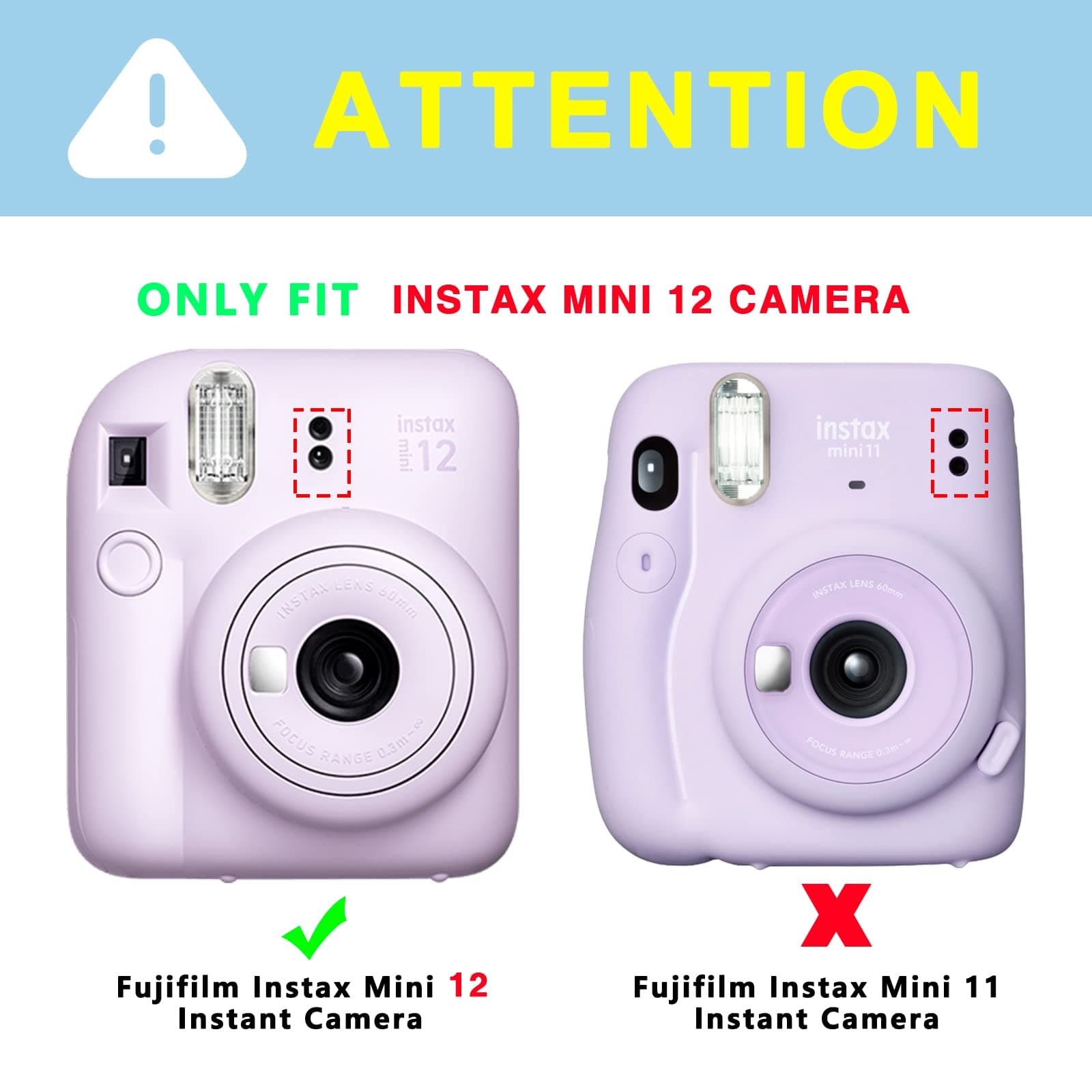 CAIYOULE Silicone Case for Fujifilm Instax Mini 12 Instant Camera Fujifilm Instax 12 Case with Adjustable Shoulder Strap, Soft Silicone and Bright Color - Light Gradient