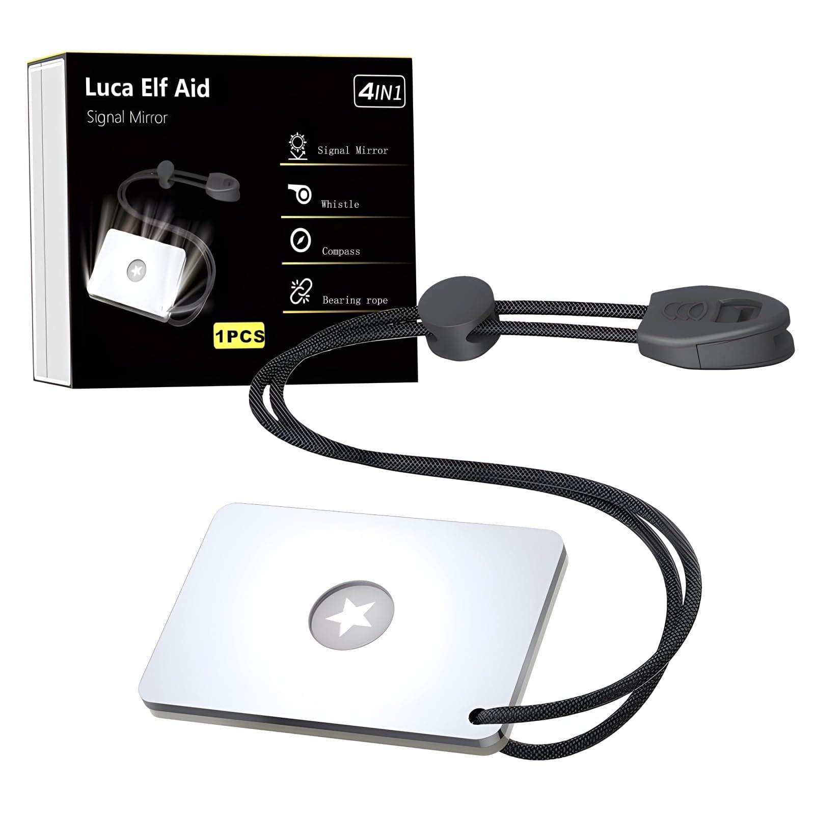 Signal Mirror Survival Military Grade Emergency Mirror Signaling Mirror,Outdoor PFD Rescue Signal Mirror and Whistle,Hiking Mirror and Compass