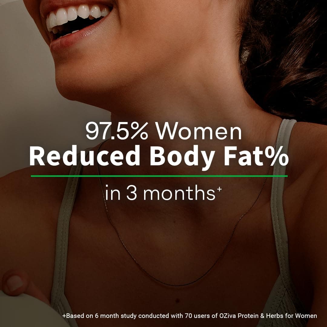 OZIVA Protein & Herbs for Women | 1.1 Lbs (500 gm) with Multivitamins, Curcumin, Shatavari, Tulsi for Improved Metabolism, Hormonal Balance & Skin, Hair Health, Vanilla Almond (1.1 lb)