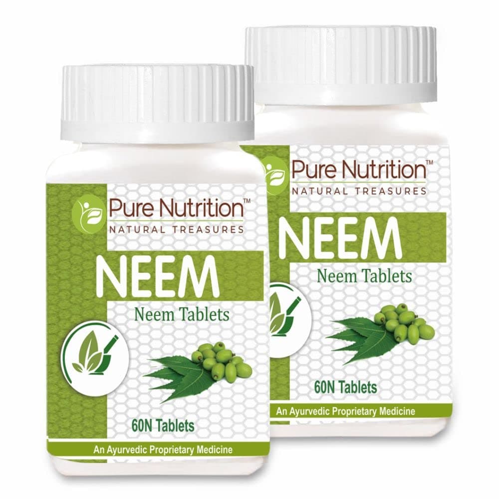 Pure Nutrition Naturals Neem - Combo Pack of 2 (60 Tablets Per Bottle)