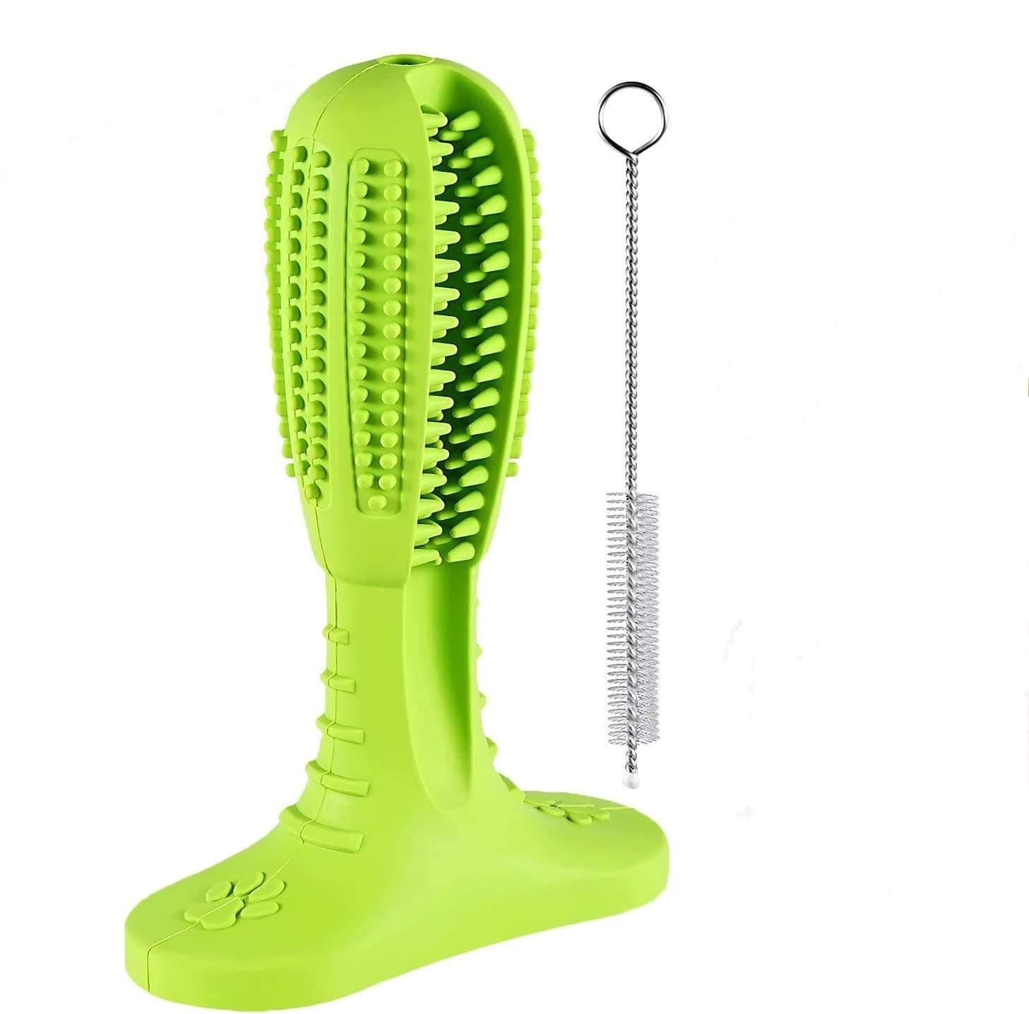 Sixmill Dog Toothbrush Cream Flavor Dog Dental Brushing Stick Dog Chew Toys 2019 New Upgraded Medium Natural Rubber Dog Chew Tooth Cleaner Puppy Teeth Cleaning (for 20-45 lbs Dogs)