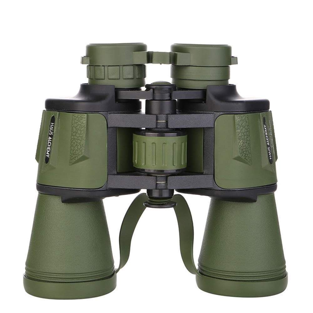 Haus Alchemy Professional Binoculars 1000 Meters Long Distance Viewing - 20x Magnification 50mm Wide-Angle Lens – HD View - Water Resistant Protective Nonslip Rubber - (Military Green)