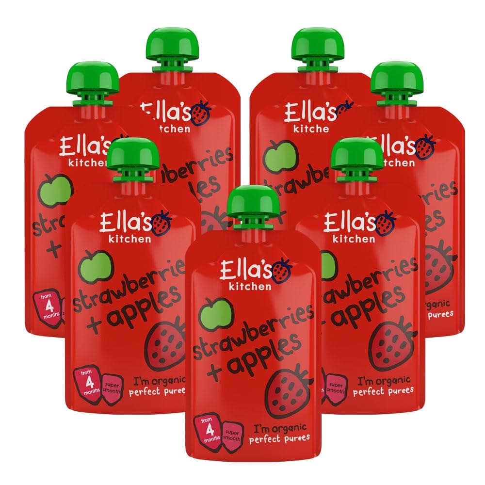 Ella's Kitchen, Stage 1 from 4 Months Organic Apple and Strawberry, 120 g , (Pack of 7)