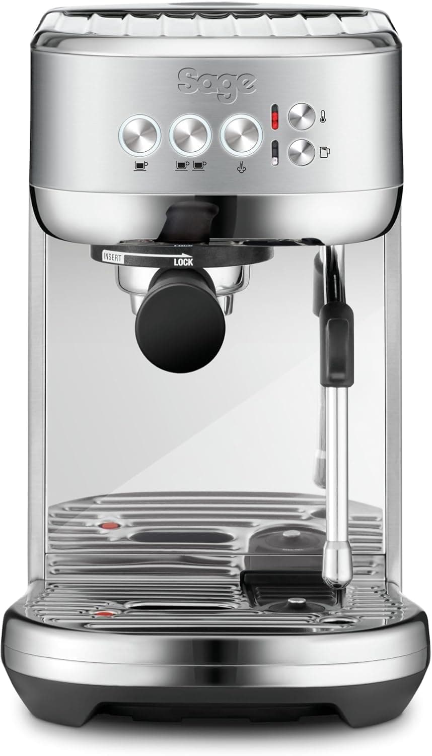 Sage - The Bambino Plus - Compact Coffee Machine with Automatic Milk Frother, Brushed Stainless Steel - UAE Version, 2 Year Manufacturer Warranty