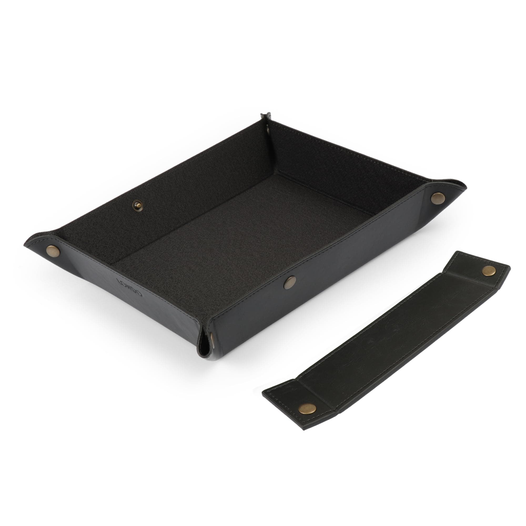 Londo Leather Tray Organizer - Practical Storage Box for Wallets, Watches, Keys, Coins, Cell Phones and Office Equipment