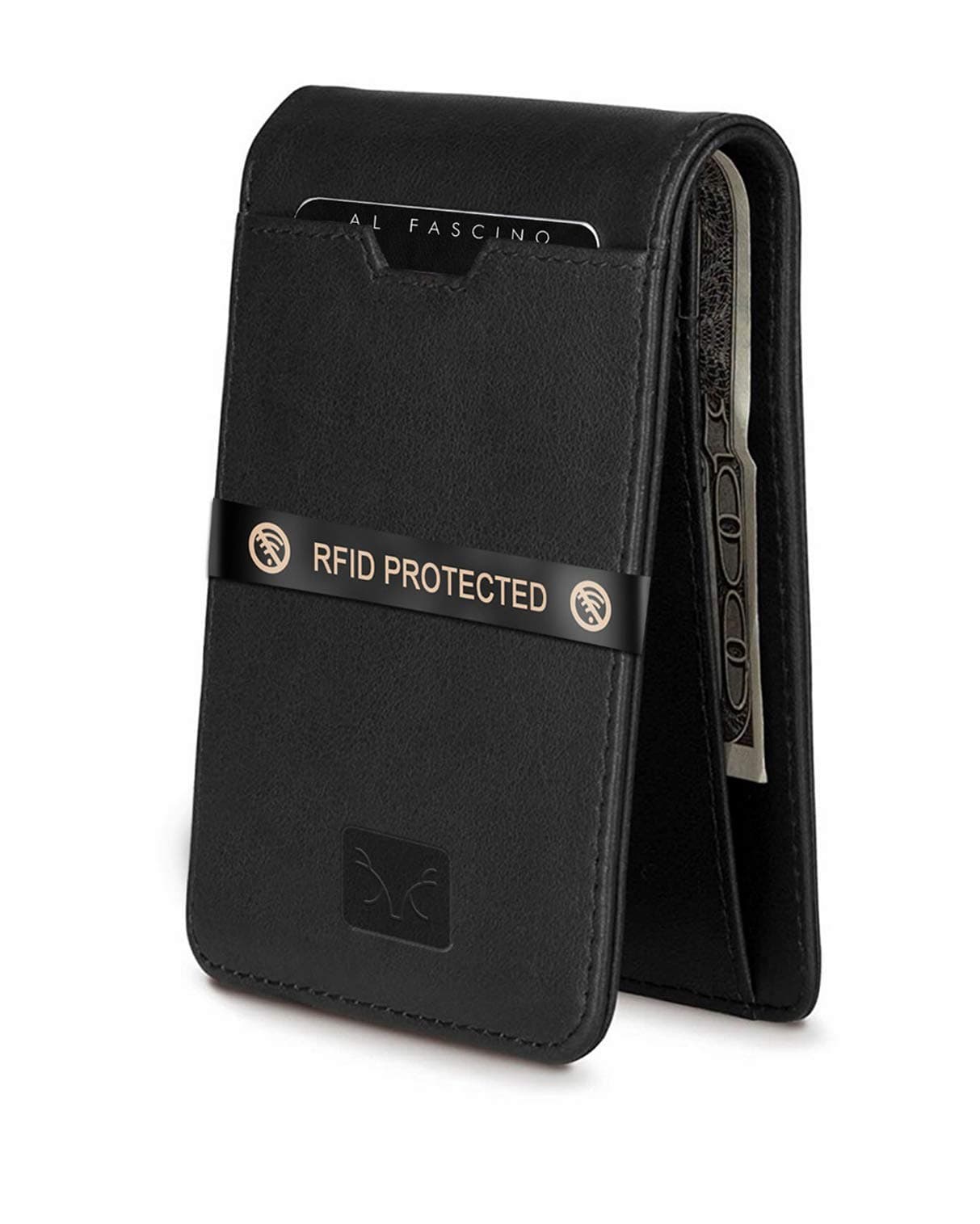 Al Fascino Leather Unisex Wallet (Black)