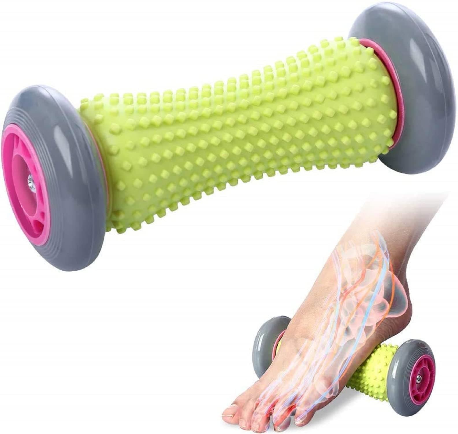 Bodylastics Foot Massage Roller for Plantar Fasciitis Pain Relief Ergonomic Designed for Reflexology Deep Tissue Muscle Revovery for Total Body (Foot Roller)