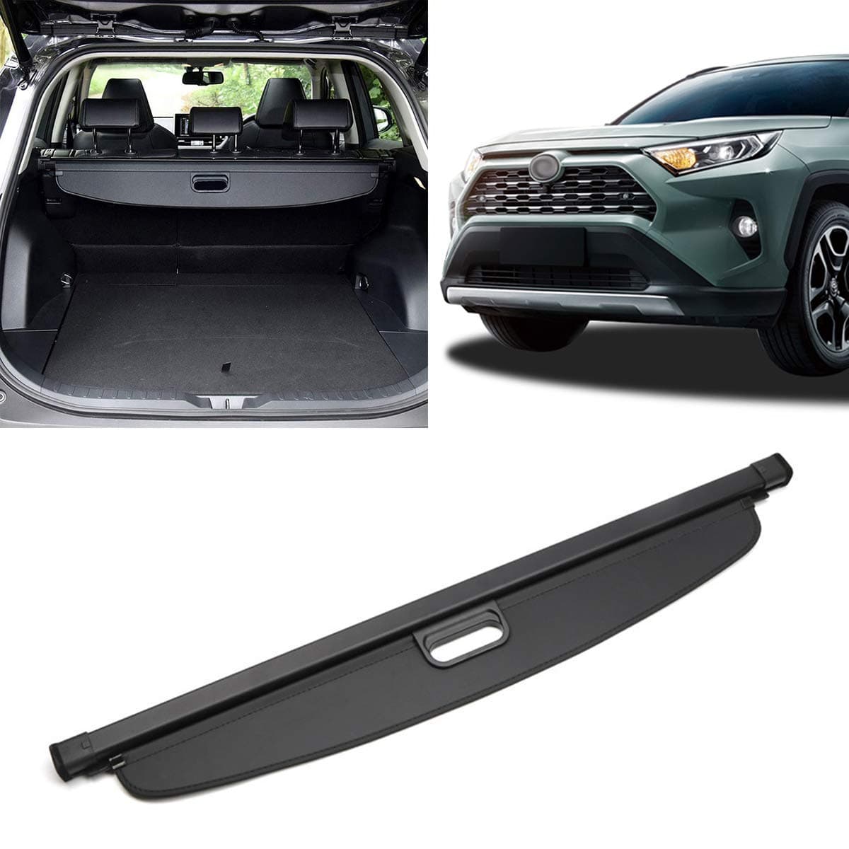 Cargo Cover Compatible with RAV4 2019 2020 2021 2022 Rear Trunk Cover Retractable Cargo Security Shield Black
