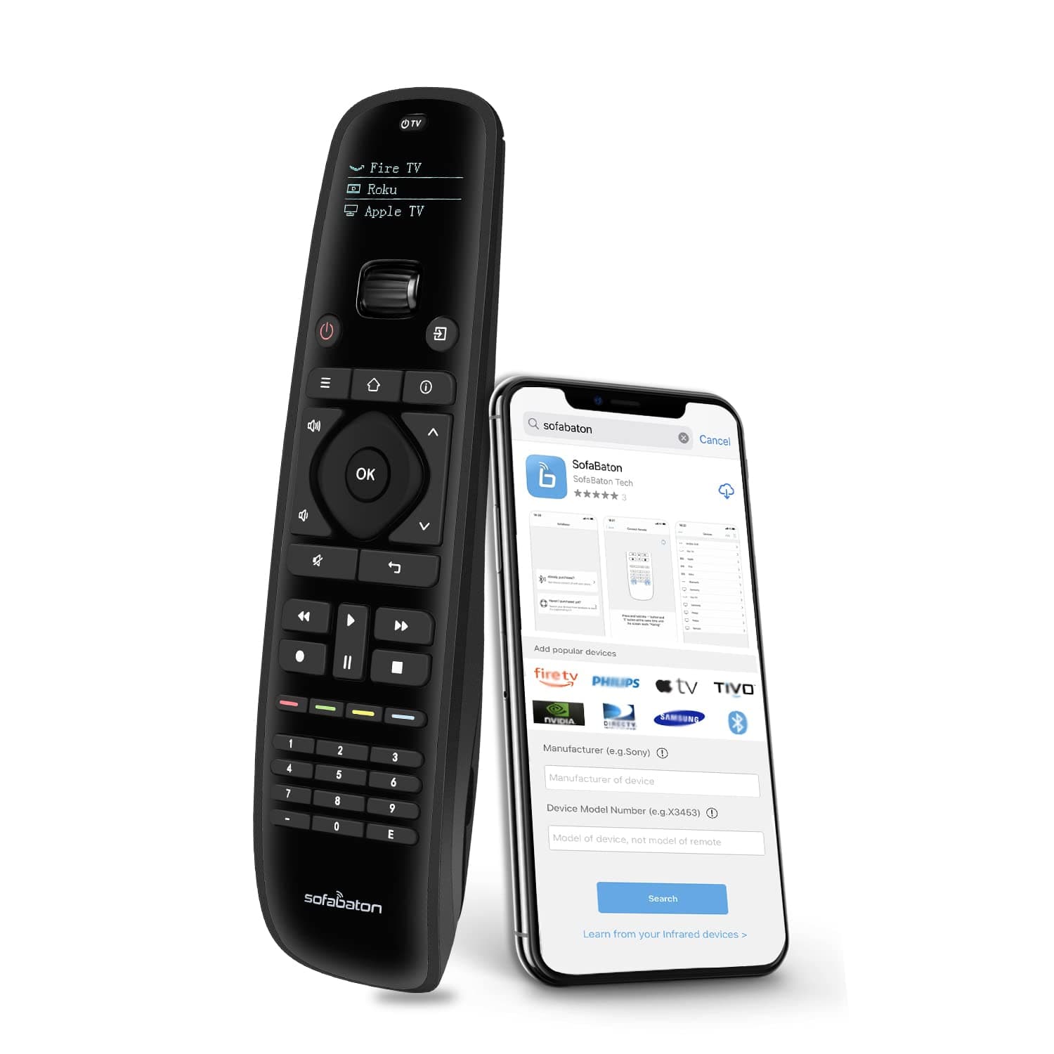 Sofabaton U1 Universal Remote Control Smart APP Setting, Harmony Remote Replace up to 15 Bluetooth & IR Devices, All in One Remote with OLED Display and Multi-Command Macro Button (2021 Updated)