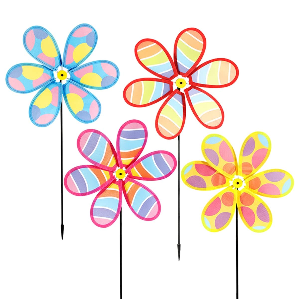 4PCS Wind Spinners for Yard and Garden, Lawn Yard Decorations Pinwheels Colorful Whirligigs Windmill for Outdoor Decor