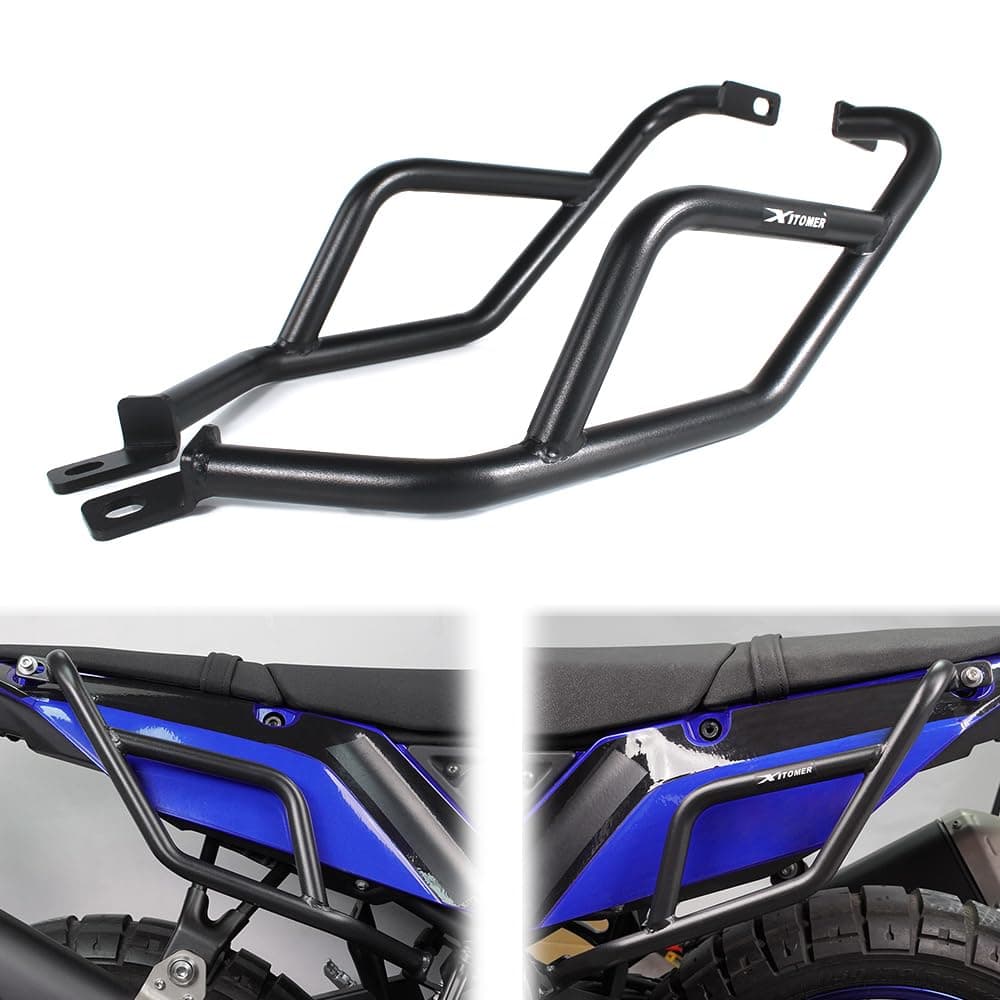 Xitomer Fit for 2024 Tenere 700 Motorcycle Crash Bars Fit for Tenere 700 XTZ690 2019 2020 2021 2022 2023 2024 Rear Side Pannier Support Falling Body Frame Protection