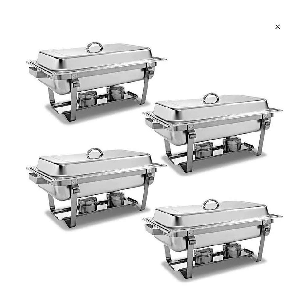 4PACK Classic Rectangle 8 Qt. Stainless Steel Full Size Chafing Dish
