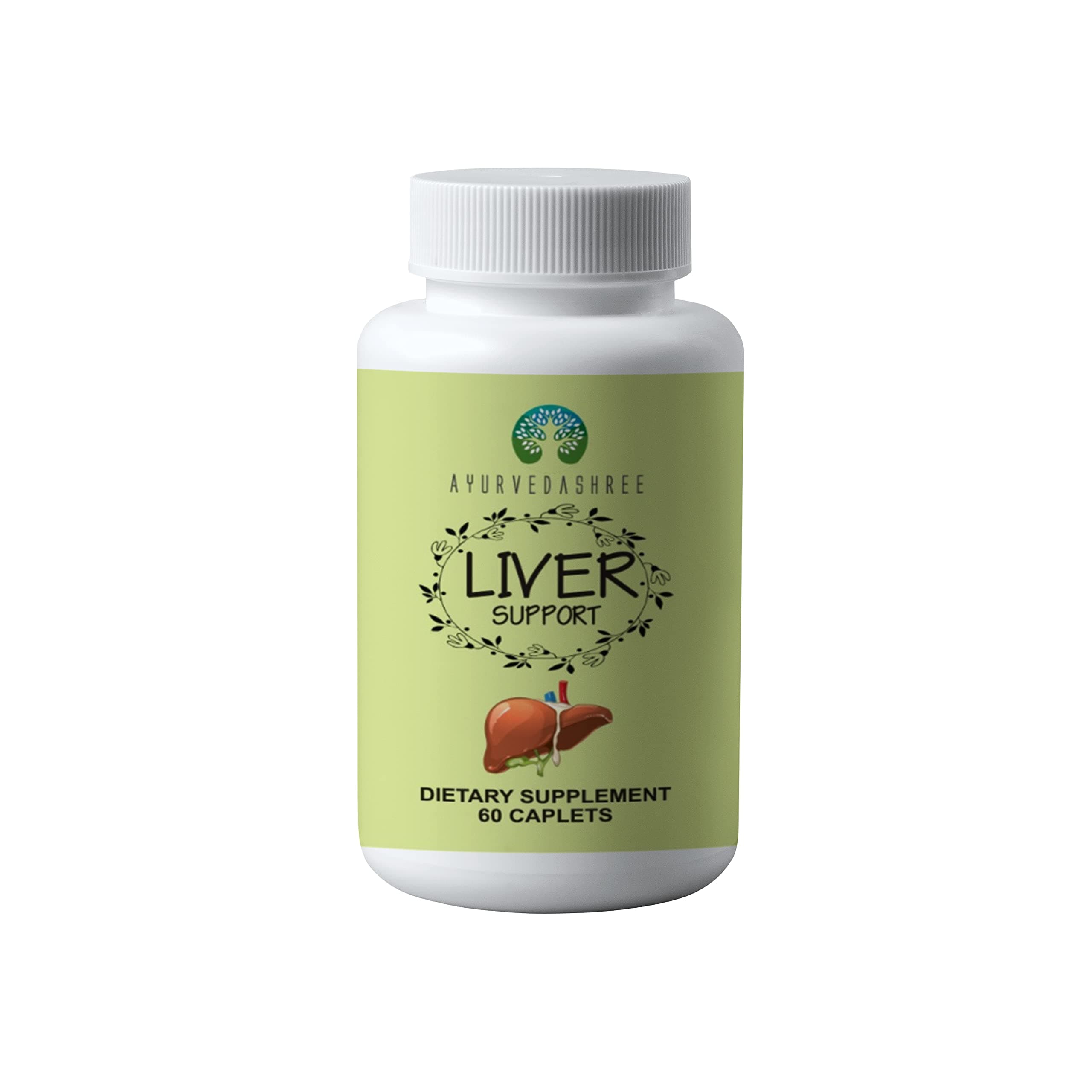 Liver Support Herbal Ayurvedic Supplement, Supports Healthy Liver, Blend of 13 Powerful Herbs, Vegan, Gluten-Free, 60 Caplets