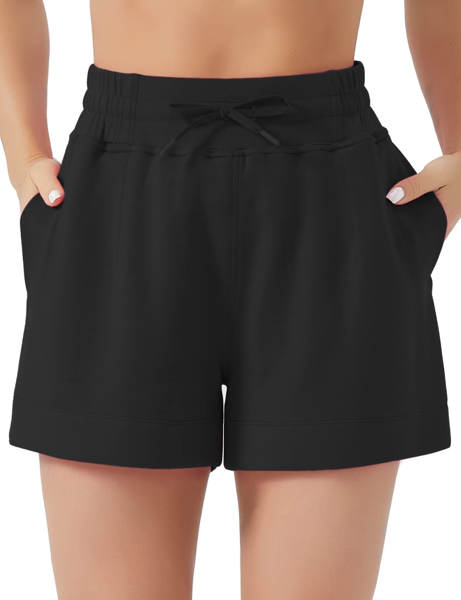 Women's Drawstring Sweat Shorts High Waisted Summer Workout Lounge Shorts with Pockets